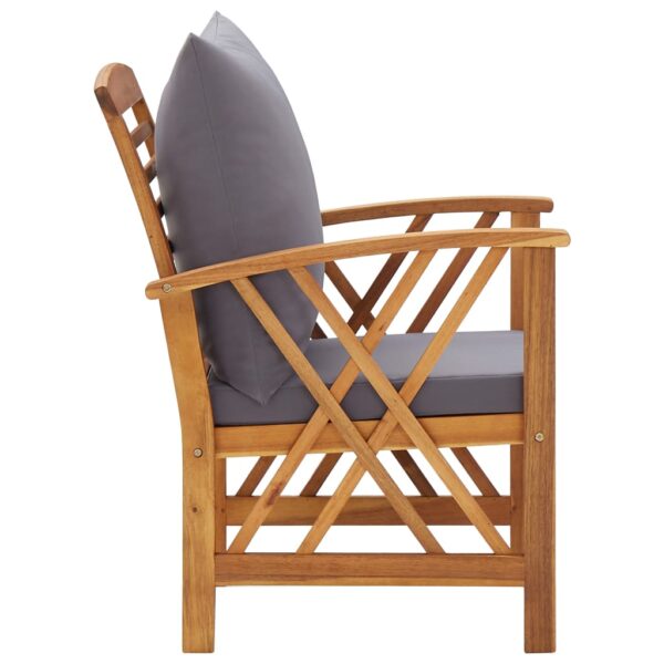 vidaXL Patio Chairs with Cushions 2 pcs Solid Acacia Wood - Image 4