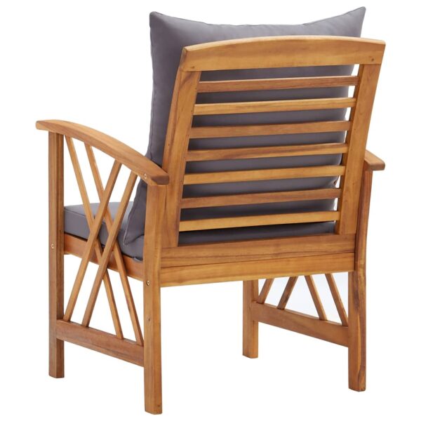 vidaXL Patio Chairs with Cushions 2 pcs Solid Acacia Wood - Image 5