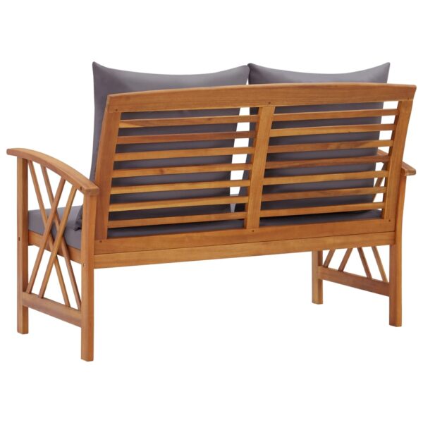 vidaXL Patio Bench with Cushions 46.9" Solid Acacia Wood - Image 4