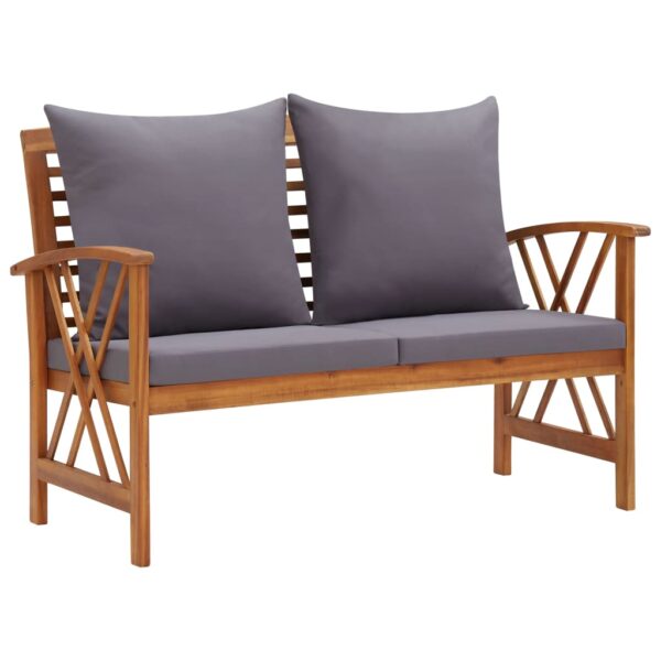 vidaXL 2 Piece Patio Lounge Set with Cushions Solid Acacia Wood - Image 4