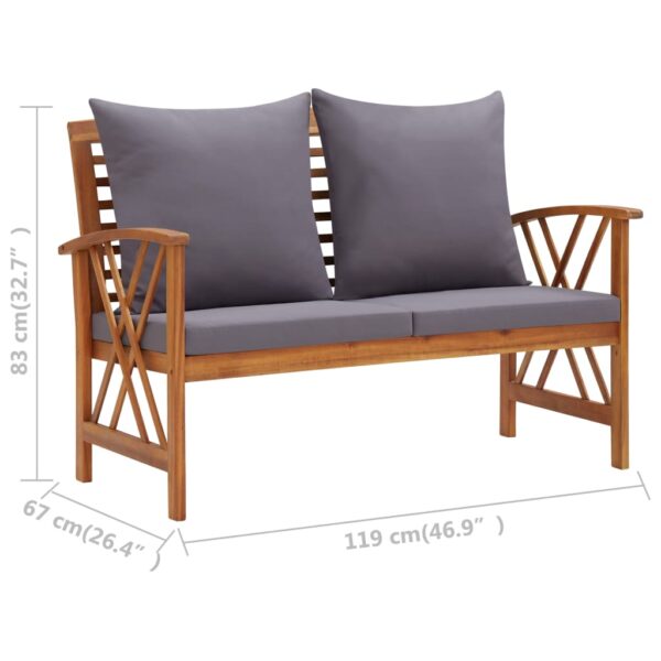 vidaXL 2 Piece Patio Lounge Set with Cushions Solid Acacia Wood - Image 9