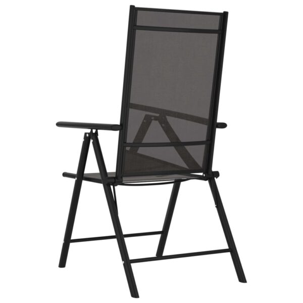 vidaXL Folding Patio Chairs 6 pcs Textilene Black - Image 5