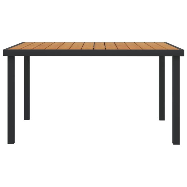 vidaXL Patio Table Brown 55.1"x35.4"x29.1" Aluminum and WPC - Image 2