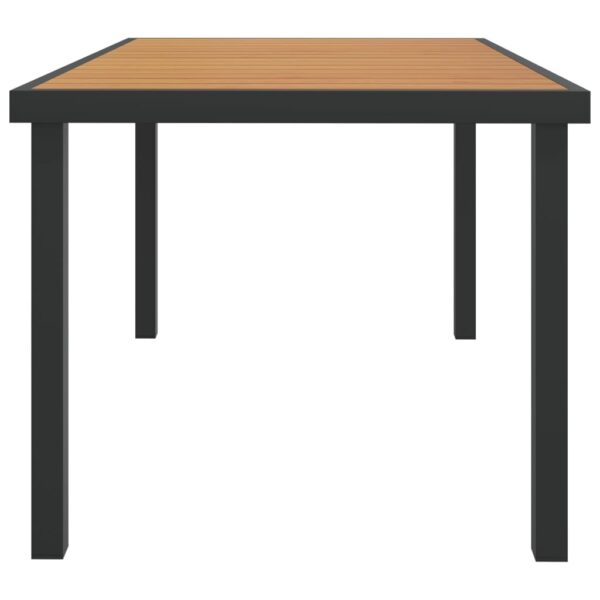 vidaXL Patio Table Brown 55.1"x35.4"x29.1" Aluminum and WPC - Image 3