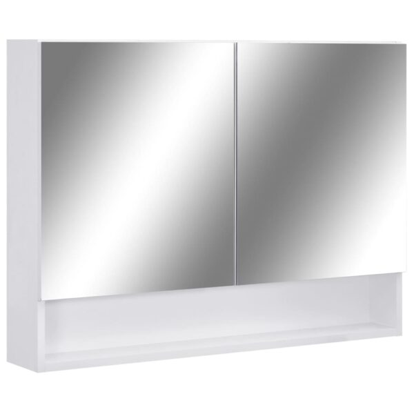 vidaXL LED Bathroom Mirror Cabinet White 31.5"x5.9"x23.6" MDF - Image 2