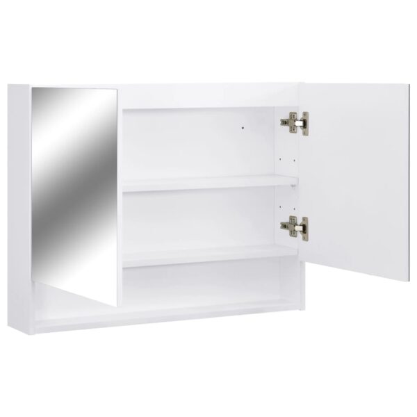 vidaXL LED Bathroom Mirror Cabinet White 31.5"x5.9"x23.6" MDF - Image 5