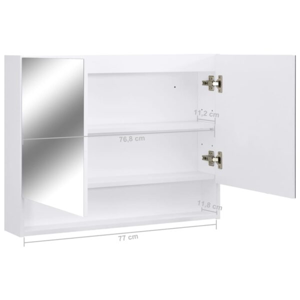 vidaXL LED Bathroom Mirror Cabinet White 31.5"x5.9"x23.6" MDF - Image 10