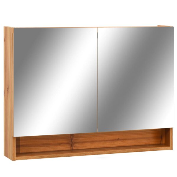 vidaXL LED Bathroom Mirror Cabinet Oak 31.5"x5.9"x23.6" MDF - Image 2