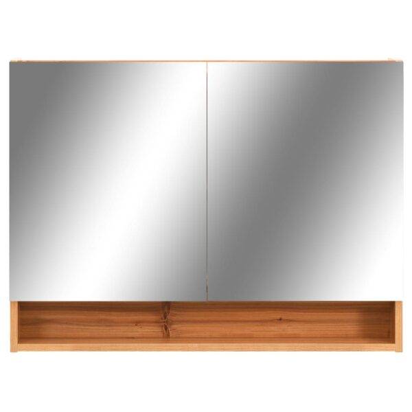 vidaXL LED Bathroom Mirror Cabinet Oak 31.5"x5.9"x23.6" MDF - Image 4