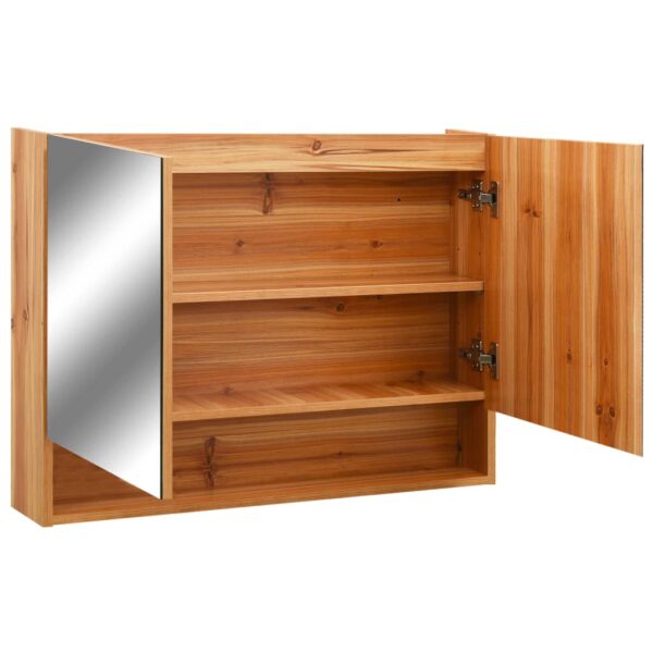 vidaXL LED Bathroom Mirror Cabinet Oak 31.5"x5.9"x23.6" MDF - Image 5