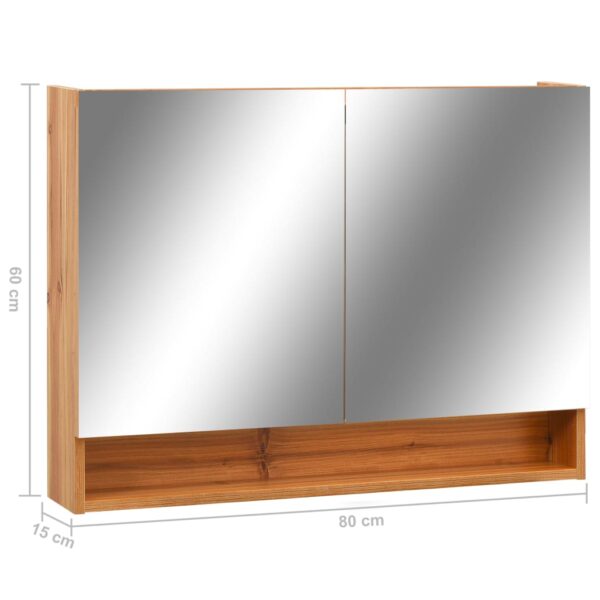 vidaXL LED Bathroom Mirror Cabinet Oak 31.5"x5.9"x23.6" MDF - Image 8