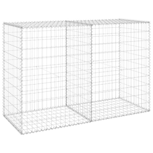 vidaXL Gabion Wall with Covers Galvanized Steel 59.1"x23.6"x39.4" - Image 2