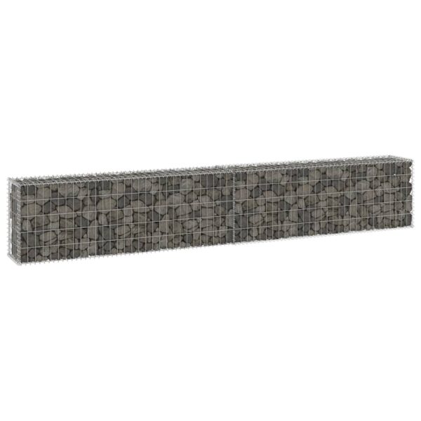 vidaXL Gabion Wall with Covers Galvanized Steel 118.1"x11.8"x19.7"