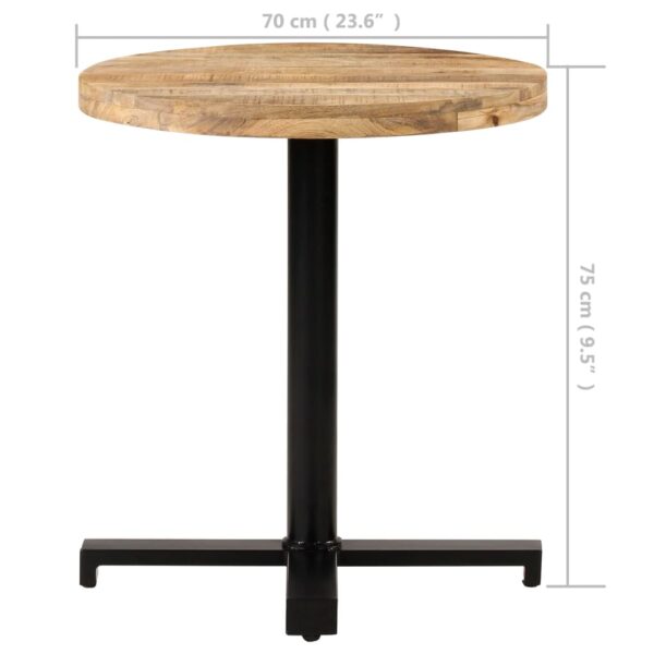 vidaXL Bistro Table Round Ã˜27.6"x29.5" Rough Mango Wood - Image 6