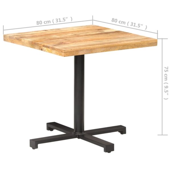 vidaXL Bistro Table Square 31.5"x31.5"x29.5" Rough Mango Wood - Image 6