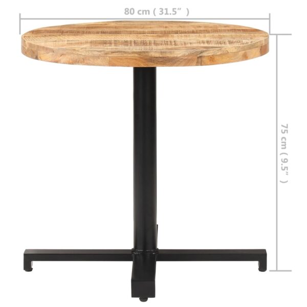 vidaXL Bistro Table Round Ã˜31.5"x29.5" Rough Mango Wood - Image 6