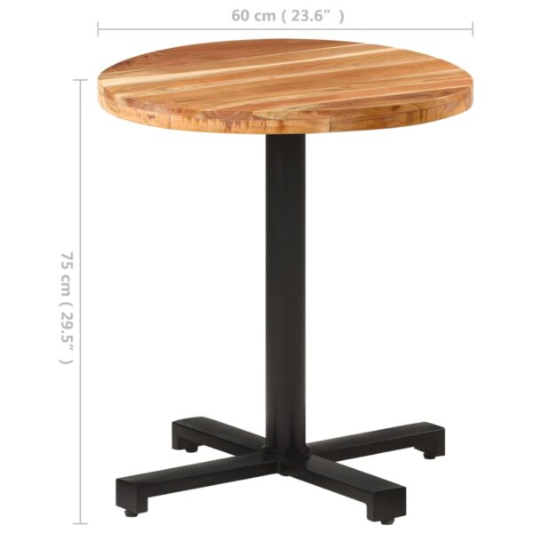 vidaXL Bistro Table Round Ã˜27.6"x29.5" Solid Acacia Wood - Image 6