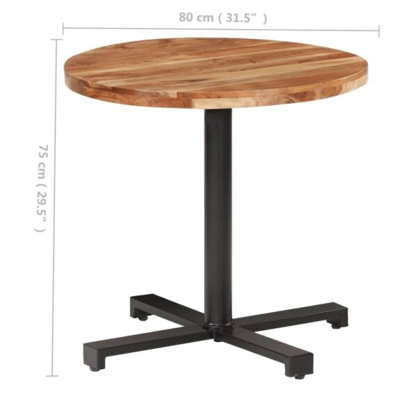 vidaXL Bistro Table Round Ã˜31.5"x29.5" Solid Acacia Wood - Image 6