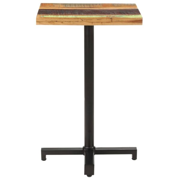 vidaXL Bistro Table Square 19.7"x19.7"x29.5" Solid Reclaimed Wood - Image 2