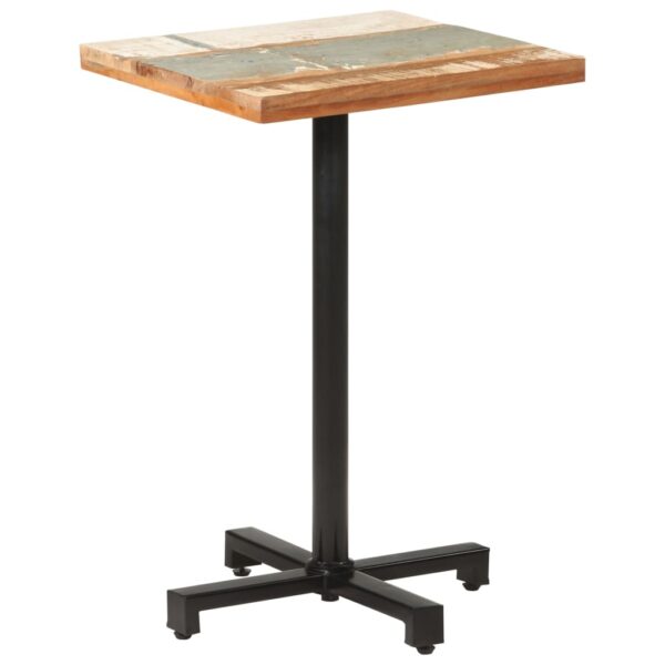 vidaXL Bistro Table Square 19.7"x19.7"x29.5" Solid Reclaimed Wood - Image 7