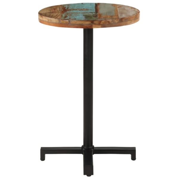 vidaXL Bistro Table Round Ã˜19.7"x29.5" Solid Reclaimed Wood - Image 2