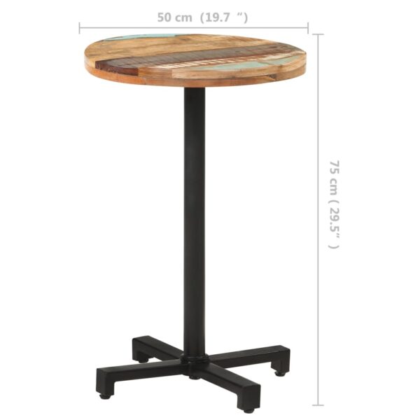 vidaXL Bistro Table Round Ã˜19.7"x29.5" Solid Reclaimed Wood - Image 6