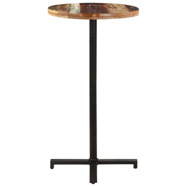 vidaXL Bistro Table Round Ã˜23.6"x43.3" Solid Reclaimed Wood - Image 2