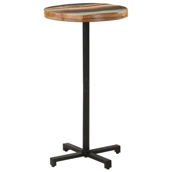 vidaXL Bistro Table Round Ã˜23.6"x43.3" Solid Reclaimed Wood - Image 7