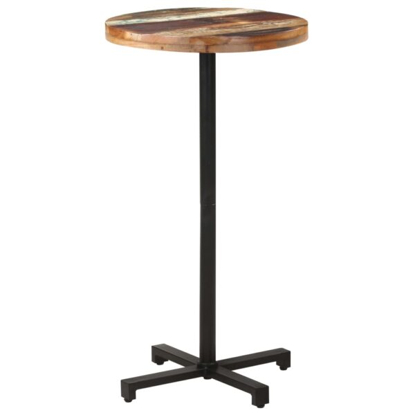 vidaXL Bistro Table Round Ã˜23.6"x43.3" Solid Reclaimed Wood - Image 8