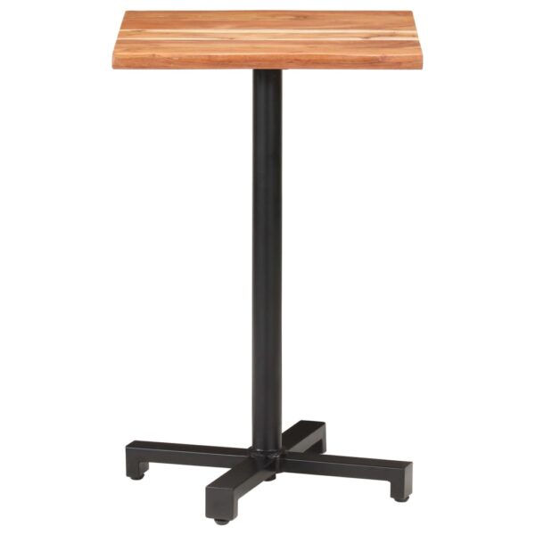 vidaXL Bistro Table with Live Edges 19.7"x19.7"x29.5" Solid Acacia Wood - Image 2