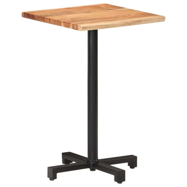 vidaXL Bistro Table with Live Edges 19.7"x19.7"x29.5" Solid Acacia Wood - Image 7