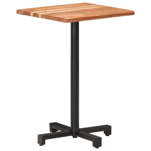 vidaXL Bistro Table with Live Edges 19.7"x19.7"x29.5" Solid Acacia Wood - Image 8