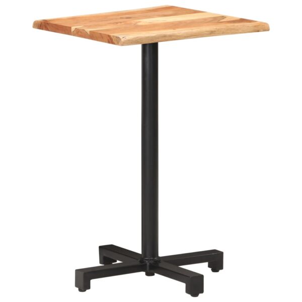 vidaXL Bistro Table with Live Edges 19.7"x19.7"x29.5" Solid Acacia Wood - Image 9