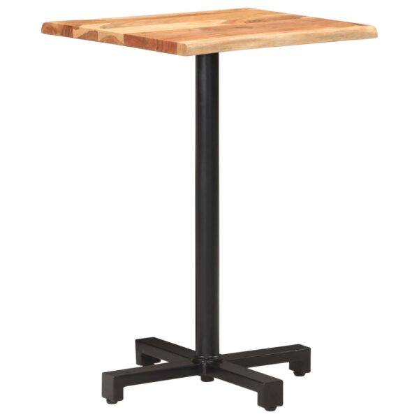 vidaXL Bistro Table with Live Edges 19.7"x19.7"x29.5" Solid Acacia Wood - Image 10