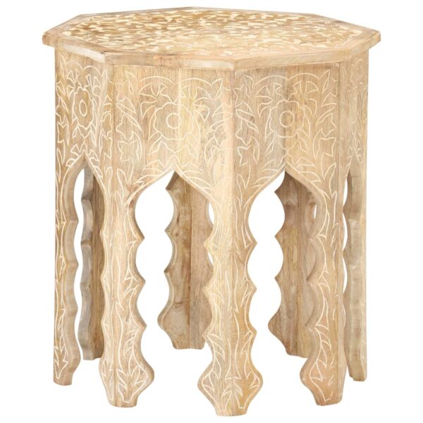 vidaXL Side Table Ã˜18.9" Solid Mango Wood - Image 11