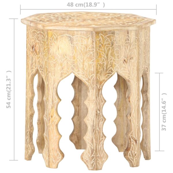 vidaXL Side Table Ã˜18.9" Solid Mango Wood - Image 7