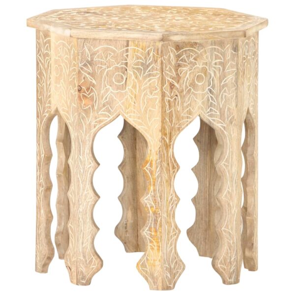 vidaXL Side Table Ã˜18.9" Solid Mango Wood - Image 9