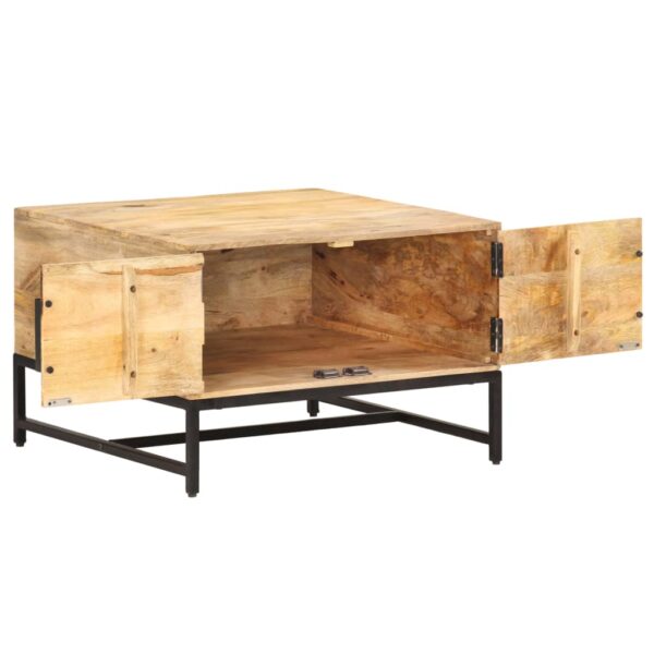 vidaXL Coffee Table 26.4"x26.4"x17.7" Solid Mango Wood - Image 3