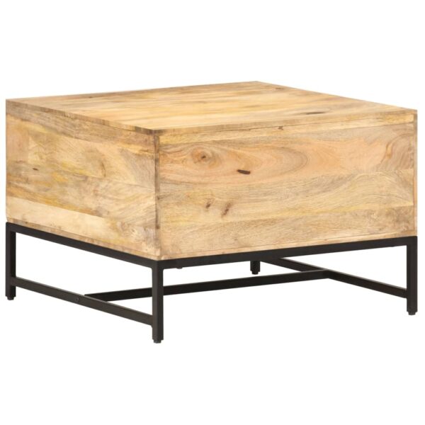 vidaXL Coffee Table 26.4"x26.4"x17.7" Solid Mango Wood - Image 4