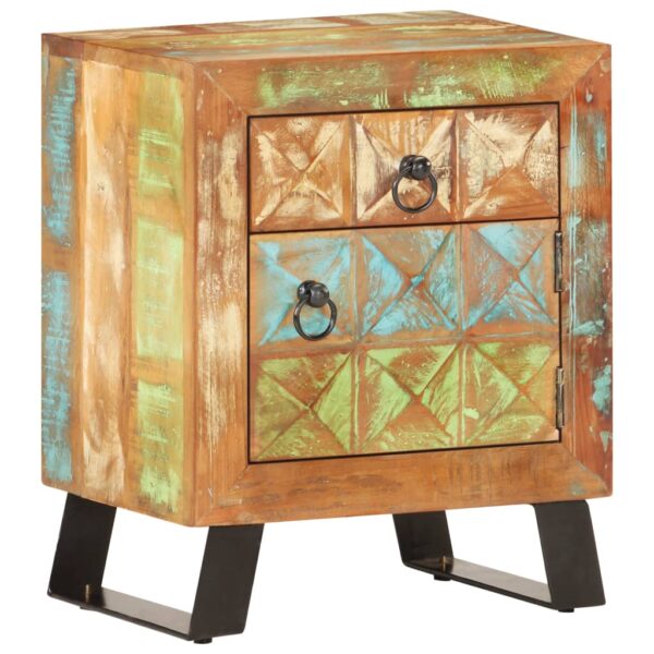 vidaXL Bedside Cabinet 15.7"x11.8"x19.7" Solid Reclaimed Wood - Image 12