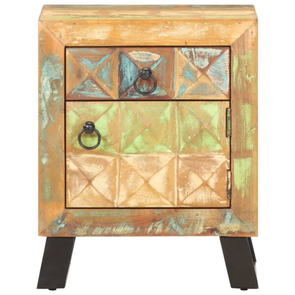 vidaXL Bedside Cabinet 15.7"x11.8"x19.7" Solid Reclaimed Wood - Image 3