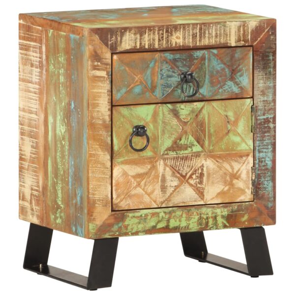 vidaXL Bedside Cabinet 15.7"x11.8"x19.7" Solid Reclaimed Wood - Image 10