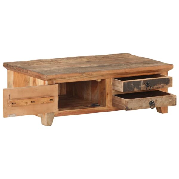 vidaXL Coffee Table 35.4"x19.7"x12.2" Solid Reclaimed Wood - Image 2