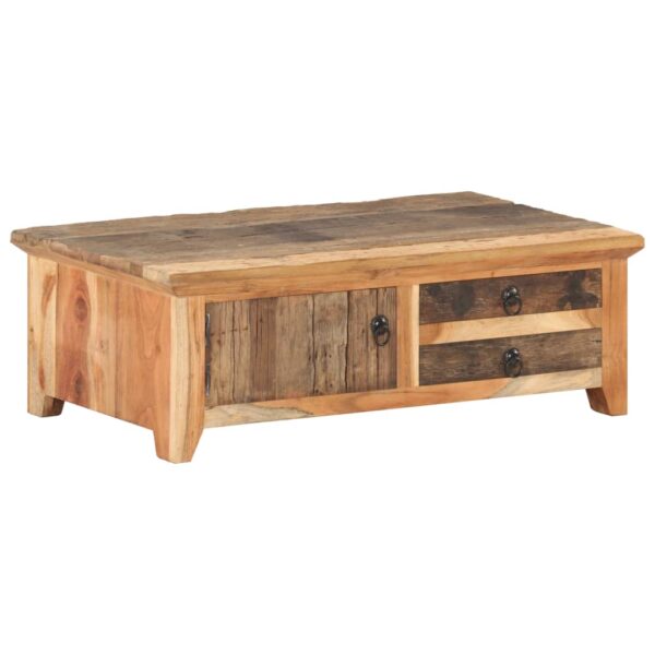 vidaXL Coffee Table 35.4"x19.7"x12.2" Solid Reclaimed Wood - Image 8