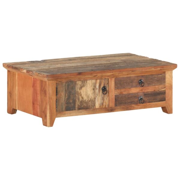 vidaXL Coffee Table 35.4"x19.7"x12.2" Solid Reclaimed Wood - Image 10