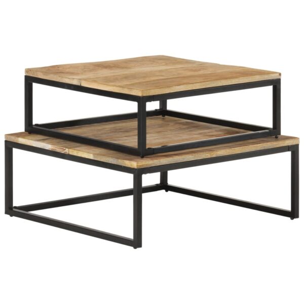 vidaXL Nesting Coffee Tables 2 pcs Solid Mango Wood - Image 2