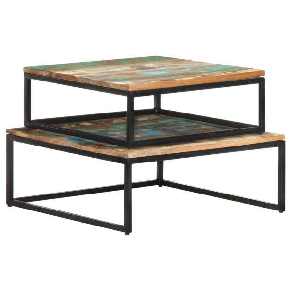 vidaXL Nesting Coffee Tables 2 pcs Solid Reclaimed Wood - Image 2