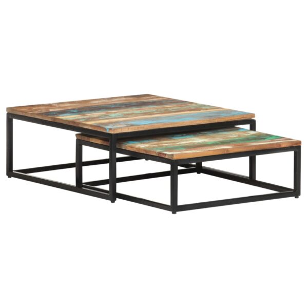 vidaXL Nesting Coffee Tables 2 pcs Solid Reclaimed Wood - Image 11