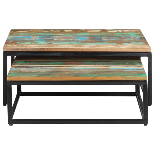 vidaXL Nesting Coffee Tables 2 pcs Solid Reclaimed Wood - Image 3