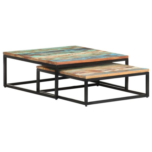 vidaXL Nesting Coffee Tables 2 pcs Solid Reclaimed Wood - Image 10